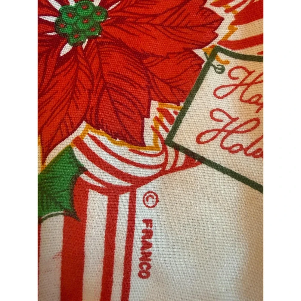 Vintage Franco Poinsettia Potholder - Happy Holidays Christmas Kitchen Hot Pad